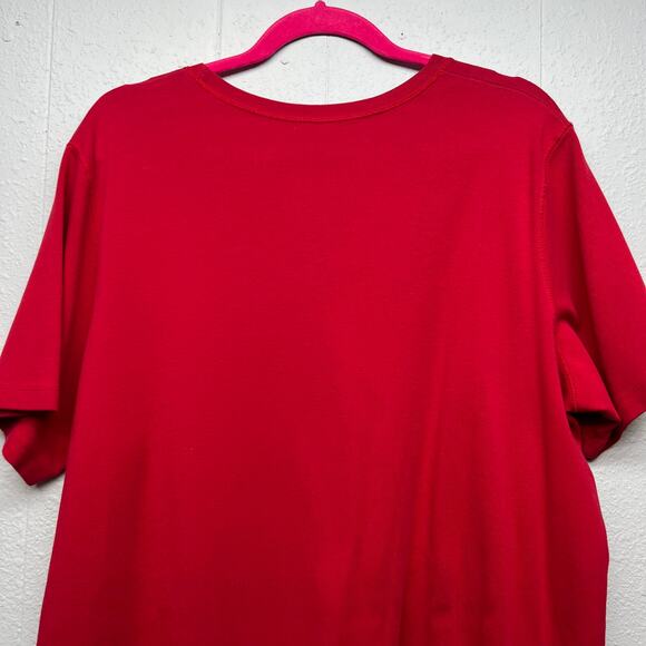 Cotton Ginny Organic Cotton Red T-Shirt Womens Medium Holiday Christmas Casual - Picture 7 of 10